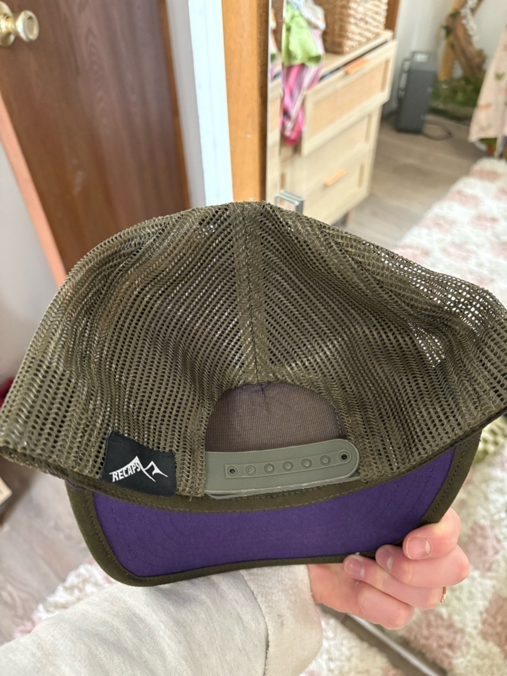 Bridgerbowl Purple and Olive Trucker Hat with Avalanche Dogs Graphic 🎿 - Picture 3 of 3